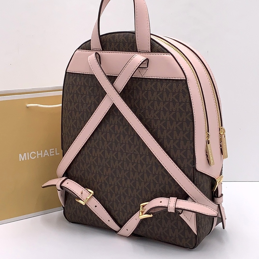 MICHAEL KORS JAYCEE MEDIUM ZIP POCKET BACKPACK POWDER BLUSH MULTI COLOR - Picture 3 of 16